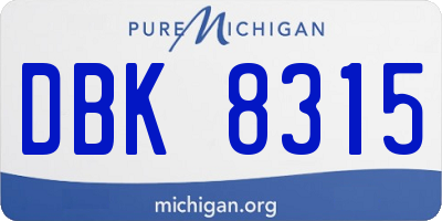 MI license plate DBK8315