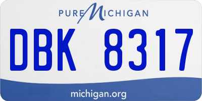 MI license plate DBK8317
