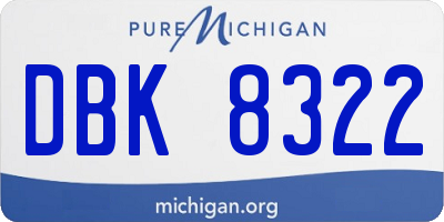 MI license plate DBK8322