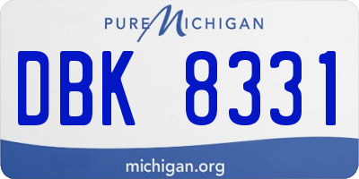 MI license plate DBK8331