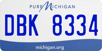 MI license plate DBK8334