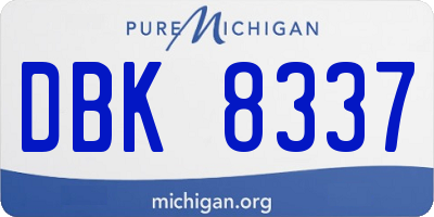 MI license plate DBK8337