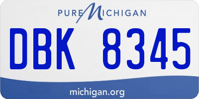MI license plate DBK8345