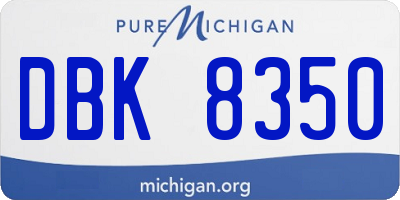 MI license plate DBK8350