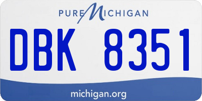 MI license plate DBK8351