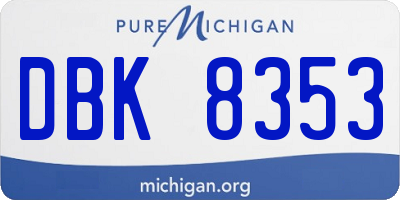 MI license plate DBK8353