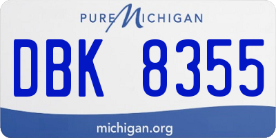 MI license plate DBK8355