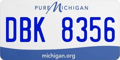 MI license plate DBK8356