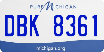 MI license plate DBK8361