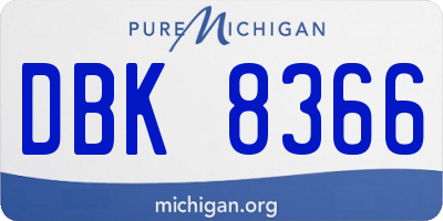 MI license plate DBK8366