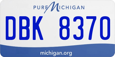 MI license plate DBK8370