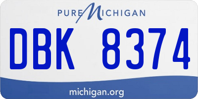 MI license plate DBK8374