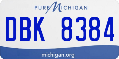 MI license plate DBK8384