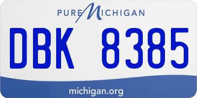 MI license plate DBK8385