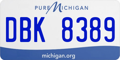 MI license plate DBK8389