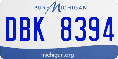 MI license plate DBK8394