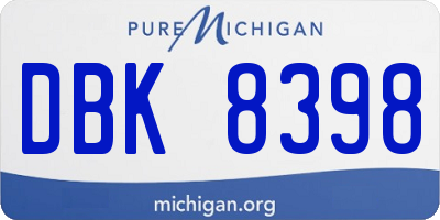 MI license plate DBK8398