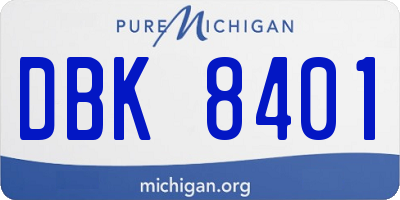 MI license plate DBK8401