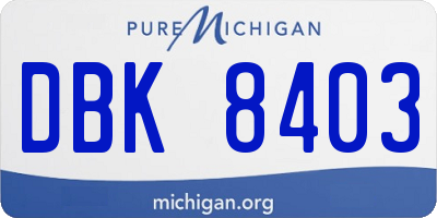 MI license plate DBK8403