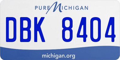MI license plate DBK8404