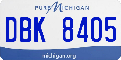 MI license plate DBK8405