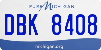 MI license plate DBK8408