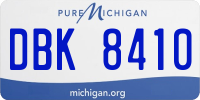 MI license plate DBK8410