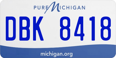 MI license plate DBK8418