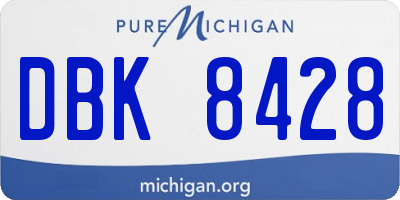 MI license plate DBK8428