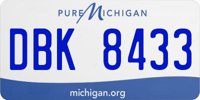 MI license plate DBK8433