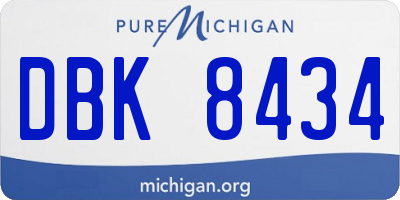 MI license plate DBK8434