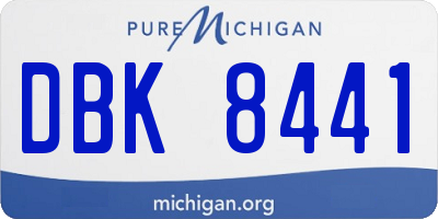 MI license plate DBK8441