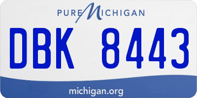 MI license plate DBK8443