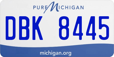 MI license plate DBK8445