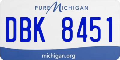 MI license plate DBK8451