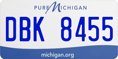 MI license plate DBK8455