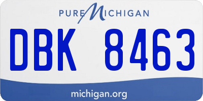 MI license plate DBK8463