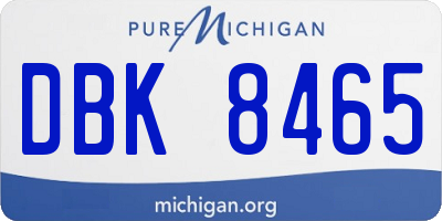 MI license plate DBK8465
