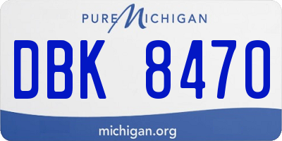 MI license plate DBK8470