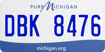 MI license plate DBK8476