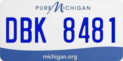 MI license plate DBK8481