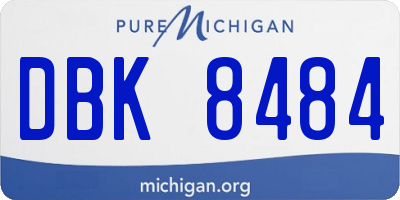 MI license plate DBK8484