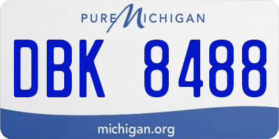 MI license plate DBK8488