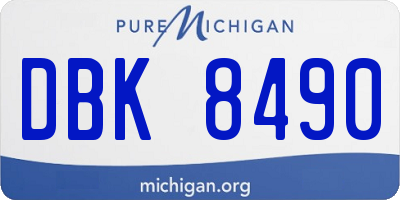 MI license plate DBK8490