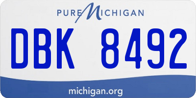 MI license plate DBK8492