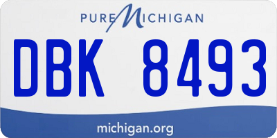 MI license plate DBK8493