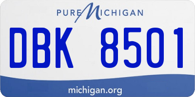 MI license plate DBK8501