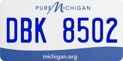 MI license plate DBK8502