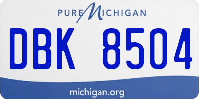 MI license plate DBK8504