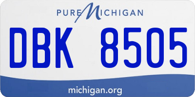 MI license plate DBK8505
